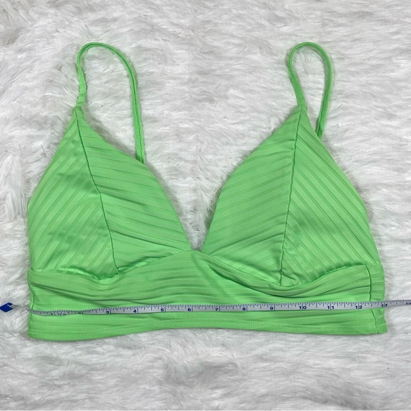 No Boundaries Juniors' Solid V-Front Bikini Swim Top Mint Sizzle Sz M - Picture 5 of 8